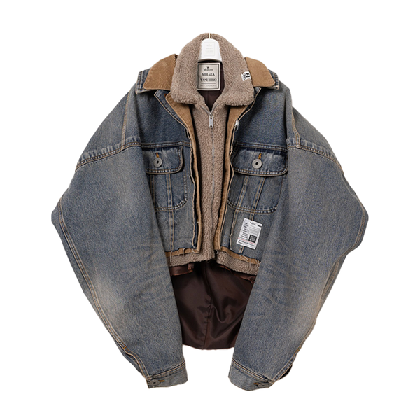 Layered Denim/Sherpa Jacket