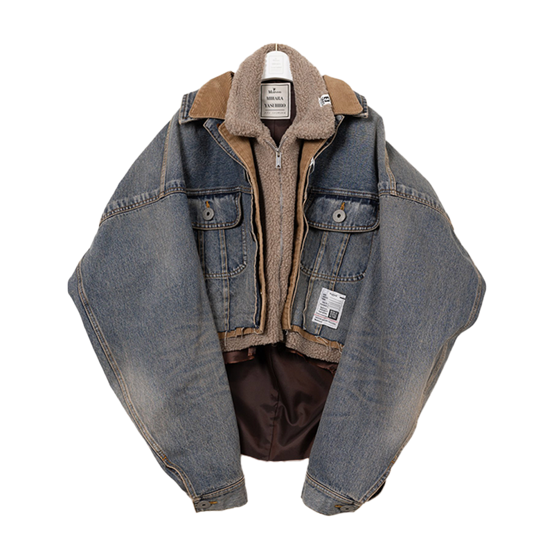 Layered Denim/Sherpa Jacket