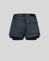 BELTED DENIM SHORTS