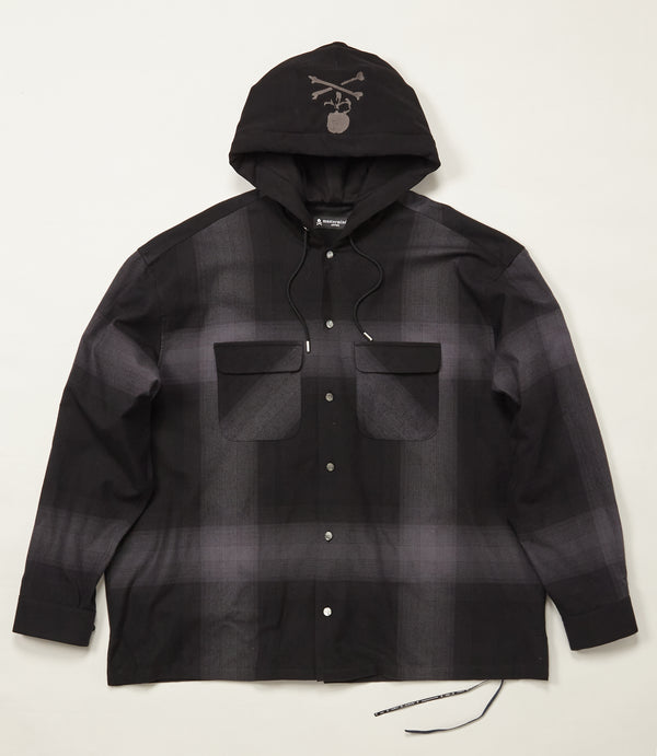 HOODED PLAID SHIRT