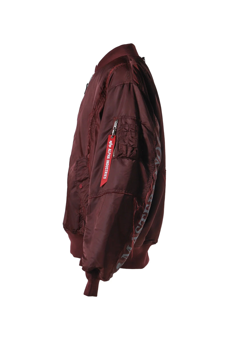 X ALPHA INDUSTRIES BURGUNDY BOMBER JACKET