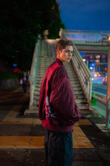 X ALPHA INDUSTRIES BURGUNDY BOMBER JACKET