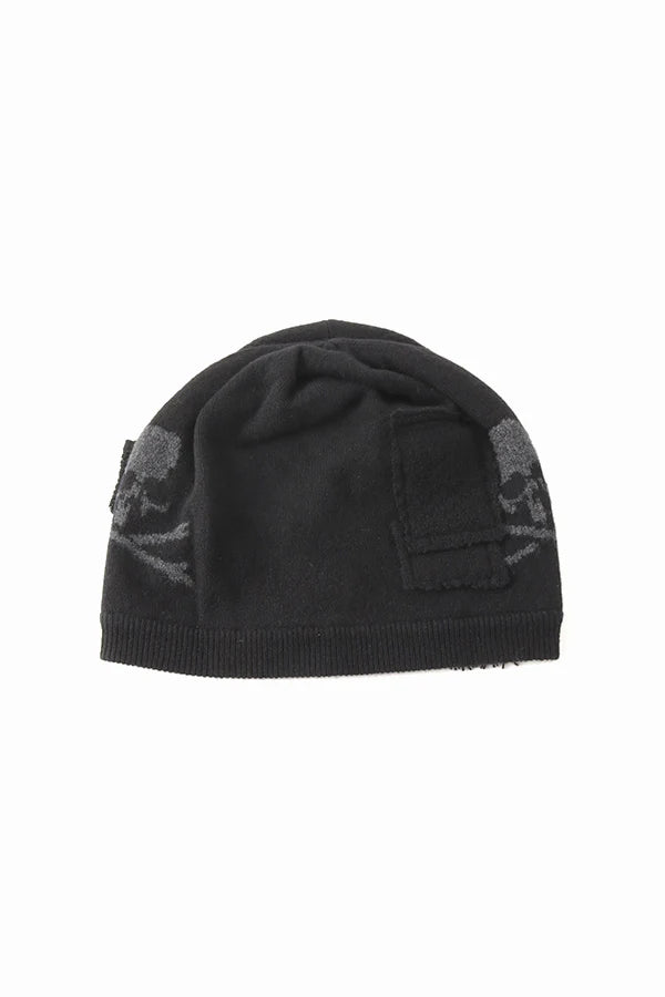 BLACK PATCHWORK BEANIE