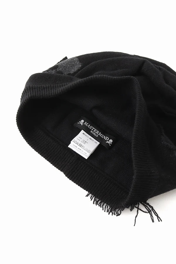 BLACK PATCHWORK BEANIE