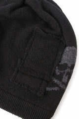 BLACK PATCHWORK BEANIE