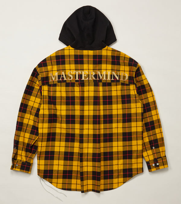 YELLOW HOODED PLAID SHIRT