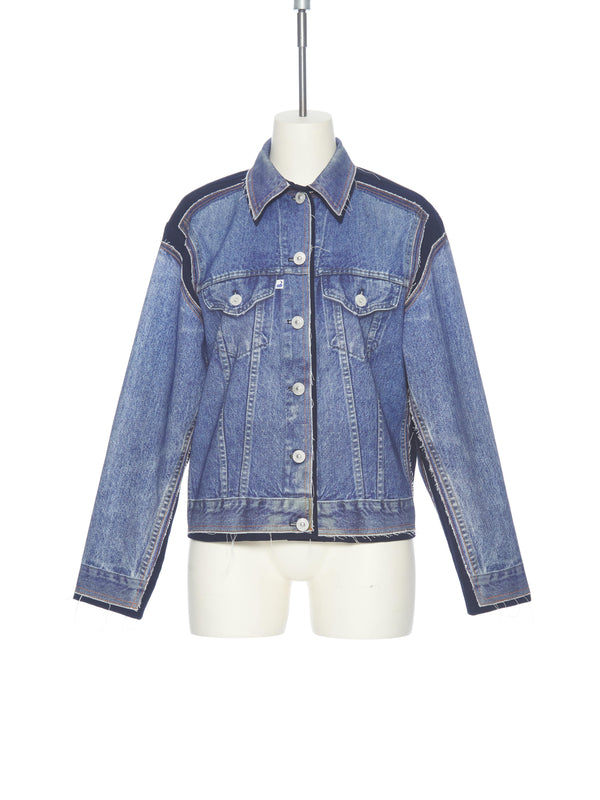 BLUE DENIM GRAPHIC PRINT JACKET