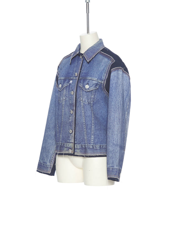 BLUE DENIM GRAPHIC PRINT JACKET