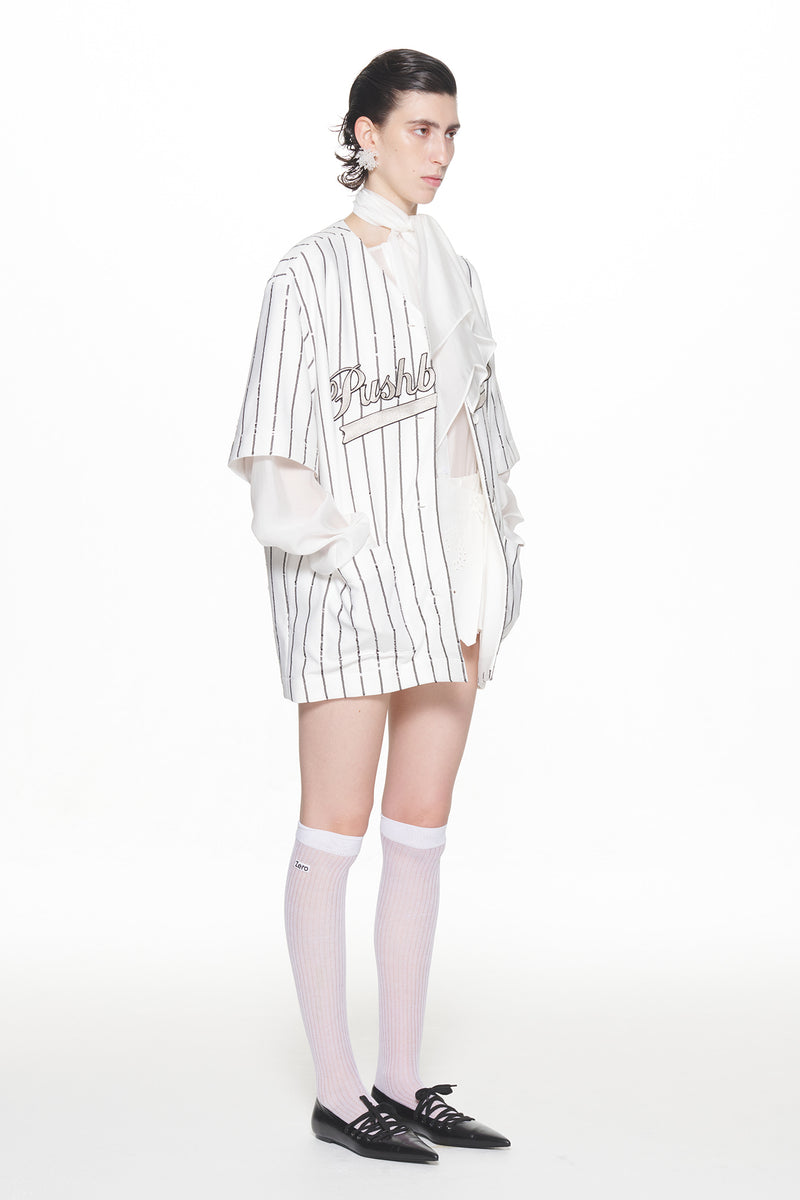 WHITE BASEBALL JERSEY SHIRT