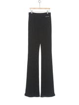 BLACK GLITTER JERSEY FLARE PANTS