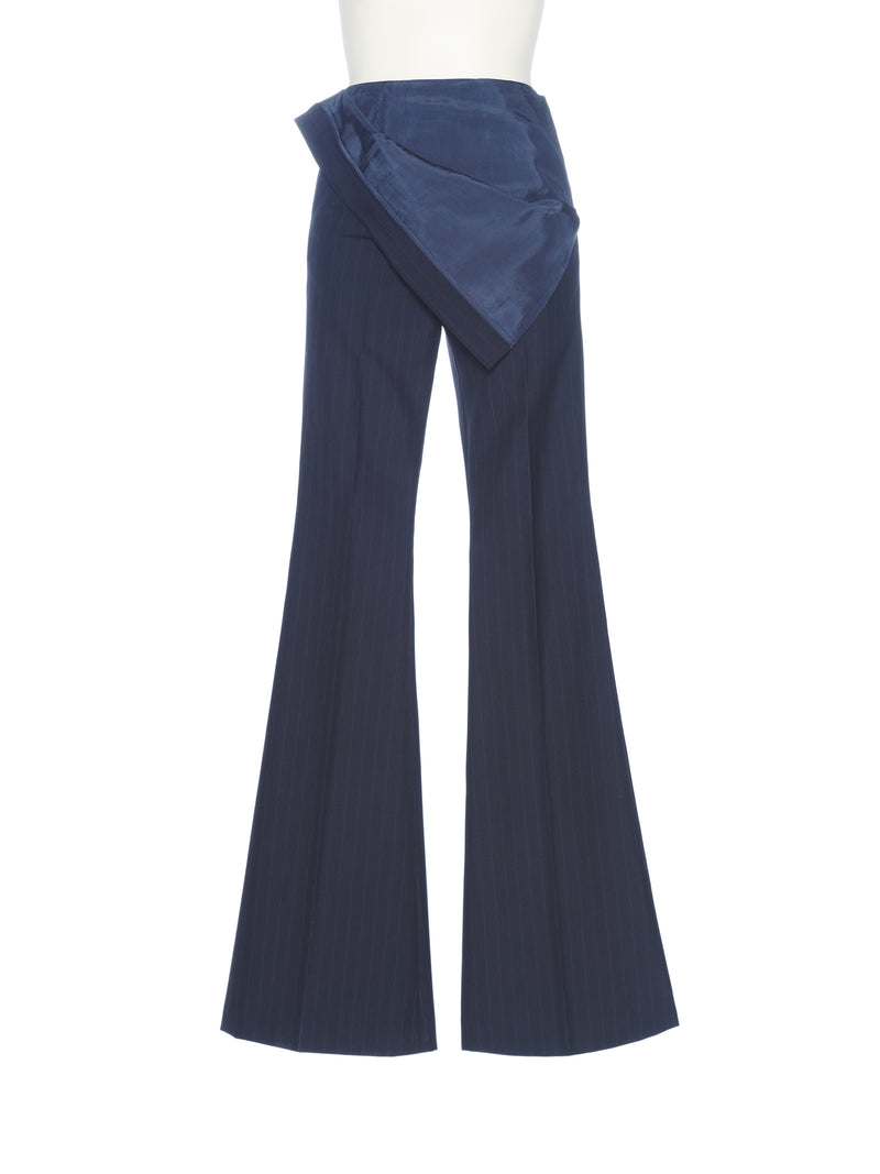 NAVY WAIST FLIPPED PANTS