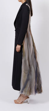 RUFFLE WOOL LONG COAT