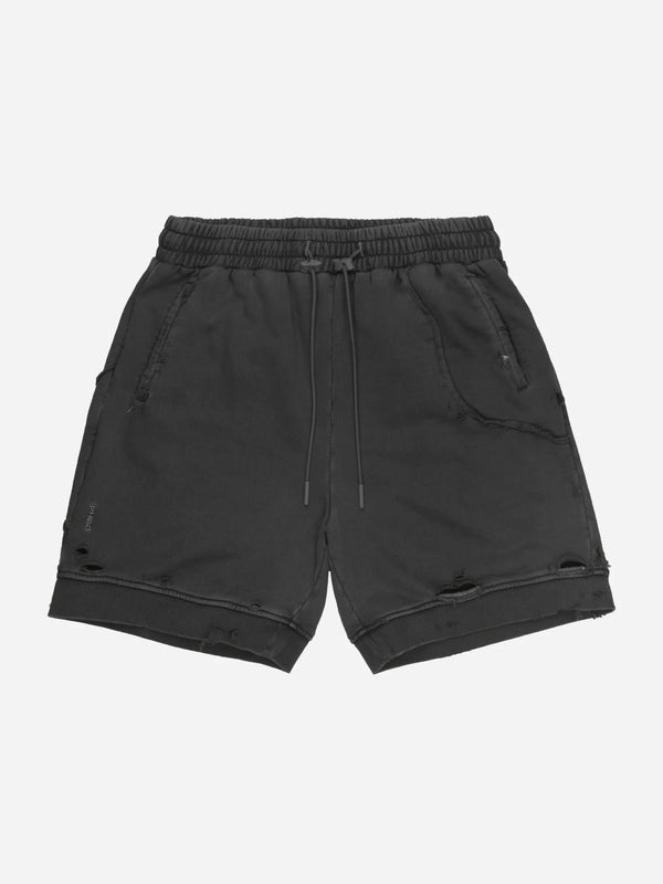 CHARCOAL RUIN DISTRESSED SWEAT SHORTS