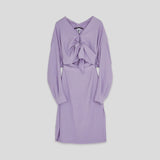 PURLE KNOTTED LS DRESS