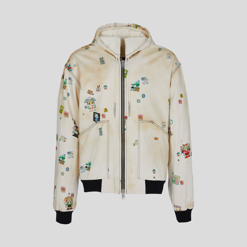 STICKERS GRAFFITI PRINT JACKET