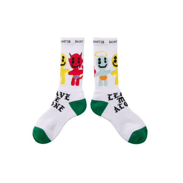 x CACTUS PLANT FLEA MARKET SOCKS WHITE