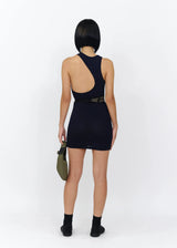 KNITTED DRESS W/ WAIST BAG