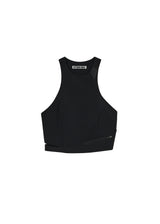 BLACK CLINCHED HALTER TOP