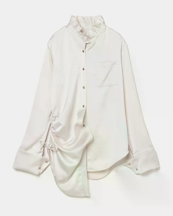 Asymmetric Drawstring Shirt