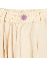 Contrast Seam Linen Shorts