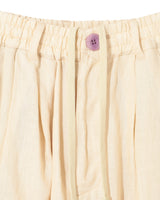 Contrast Seam Linen Shorts