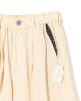 Contrast Seam Linen Shorts