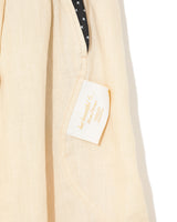 Contrast Seam Linen Shorts