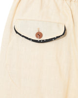 Contrast Seam Linen Shorts
