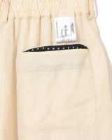 Contrast Seam Linen Shorts