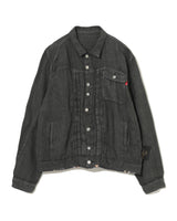 Asymmetric Washed Trucker Jacket