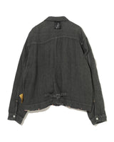 Asymmetric Washed Trucker Jacket