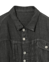 Asymmetric Washed Trucker Jacket