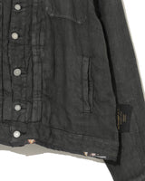 Asymmetric Washed Trucker Jacket