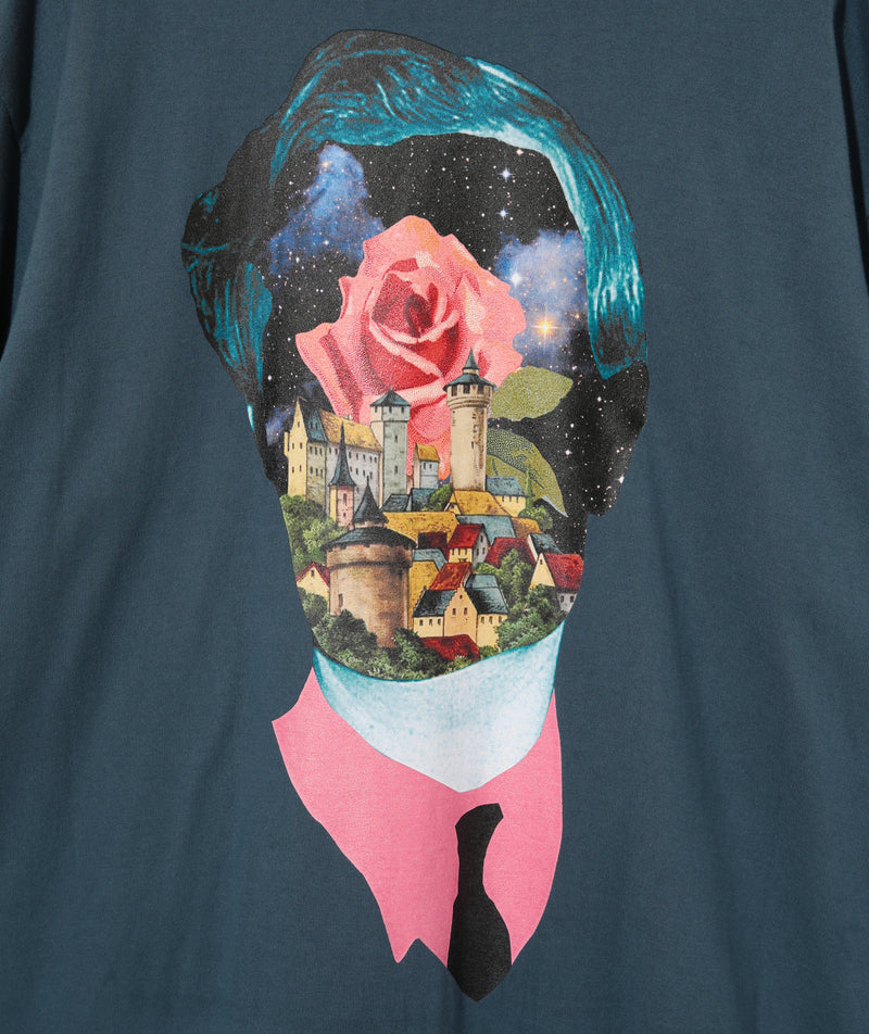 GRAY ROSE FACE TEE