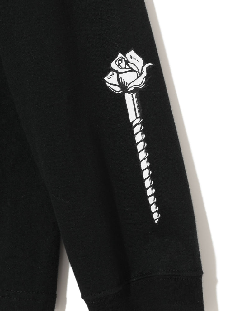 "URBAN FLOWER" PRINTED BLACK T-SHIRT