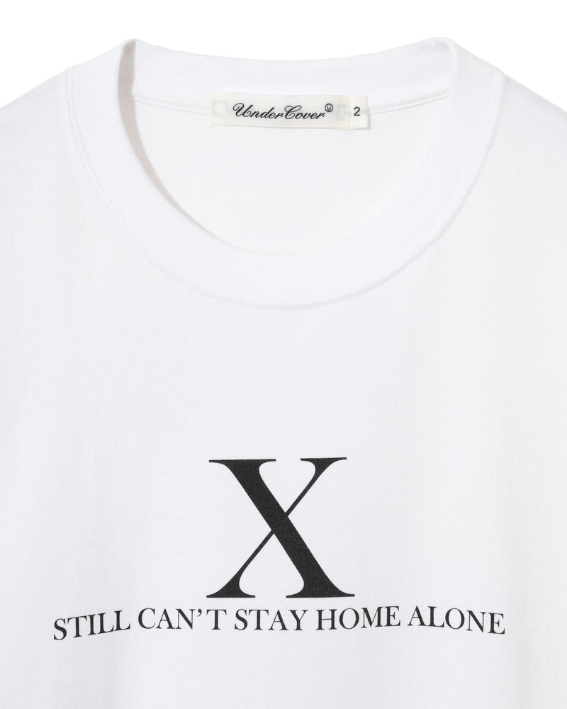 "CAN'T STAY HOME" PRINTED WHITE T-SHIRT