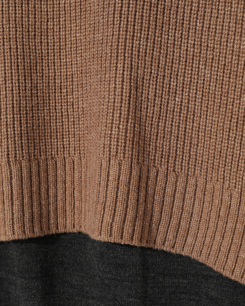 BROWN LAYERED SWEATER