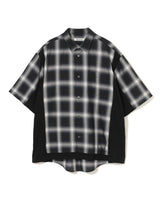 Mixed Fabrics Checkered Shirt