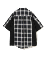 Mixed Fabrics Checkered Shirt