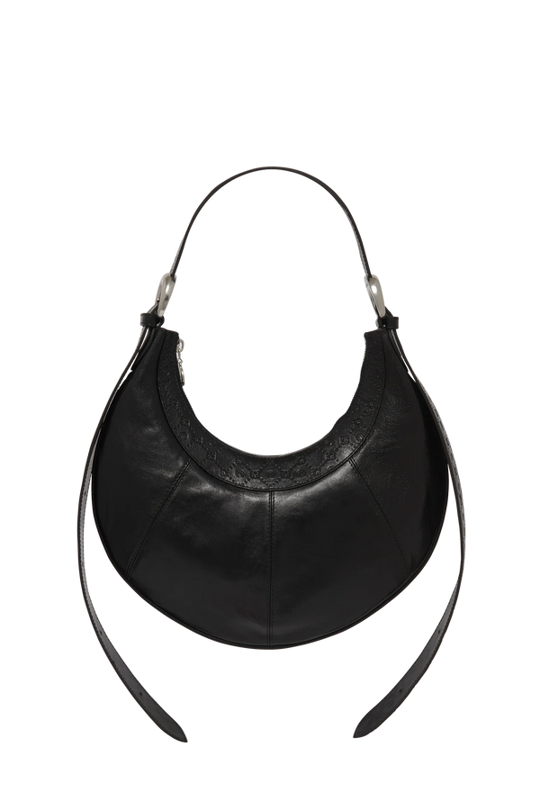 EMBOSSED LEATHER ECLIPS CROSSBODY BAG