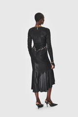 REGENERATED JERSEY DRAPED DRESS