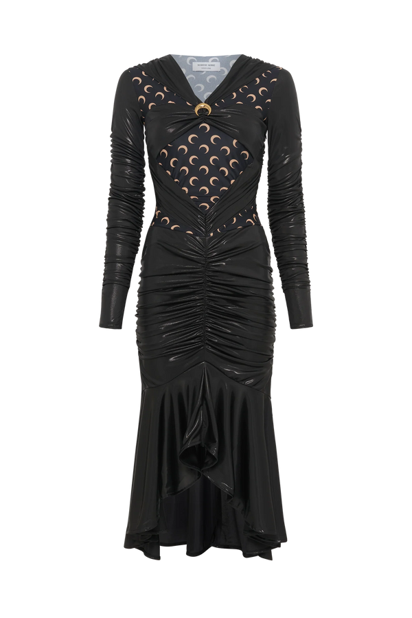 REGENERATED JERSEY DRAPED DRESS