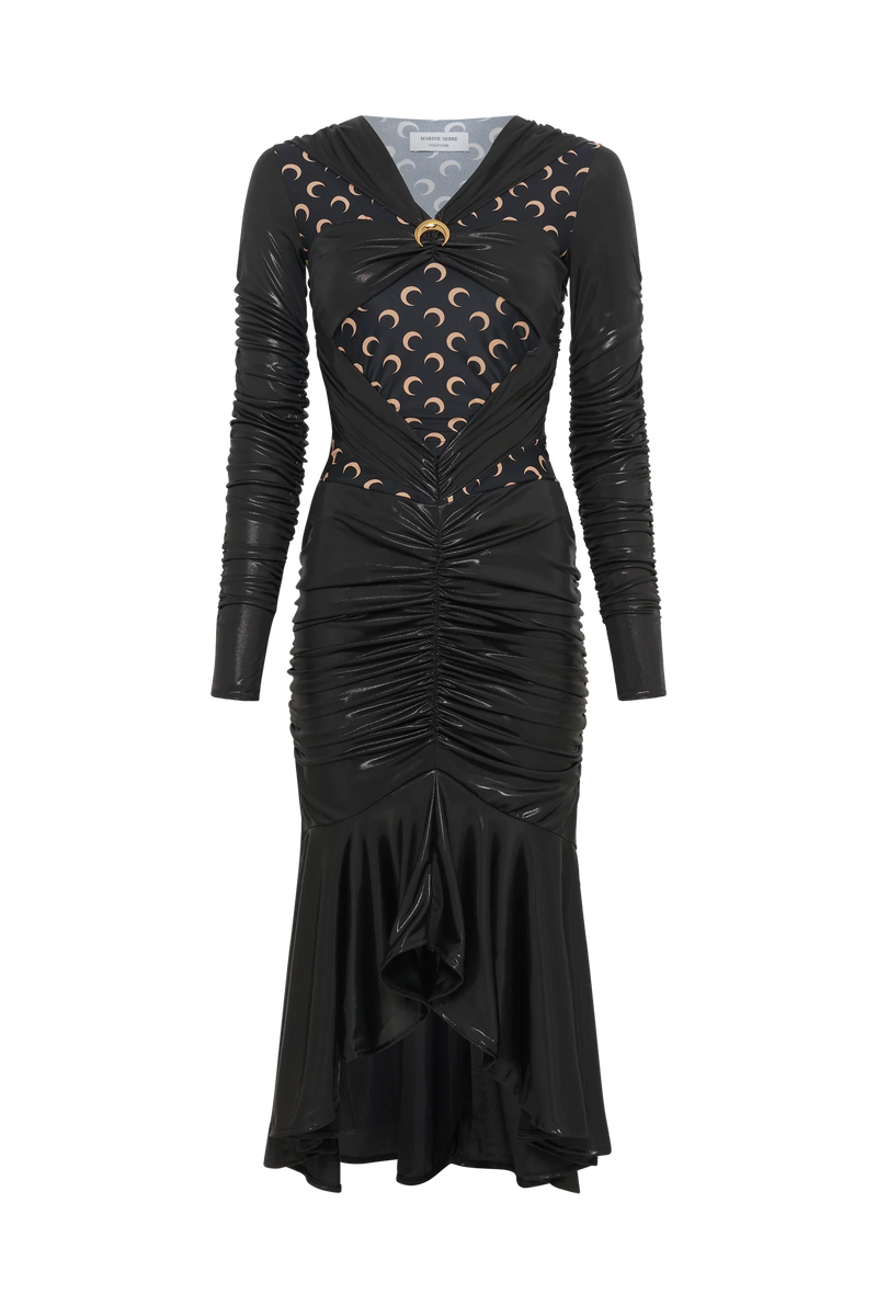 REGENERATED JERSEY DRAPED DRESS