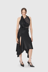 REGENERATED JERSEY DRAPED DRESS