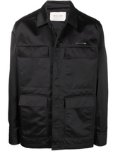 Black single-breasted fitted jacket