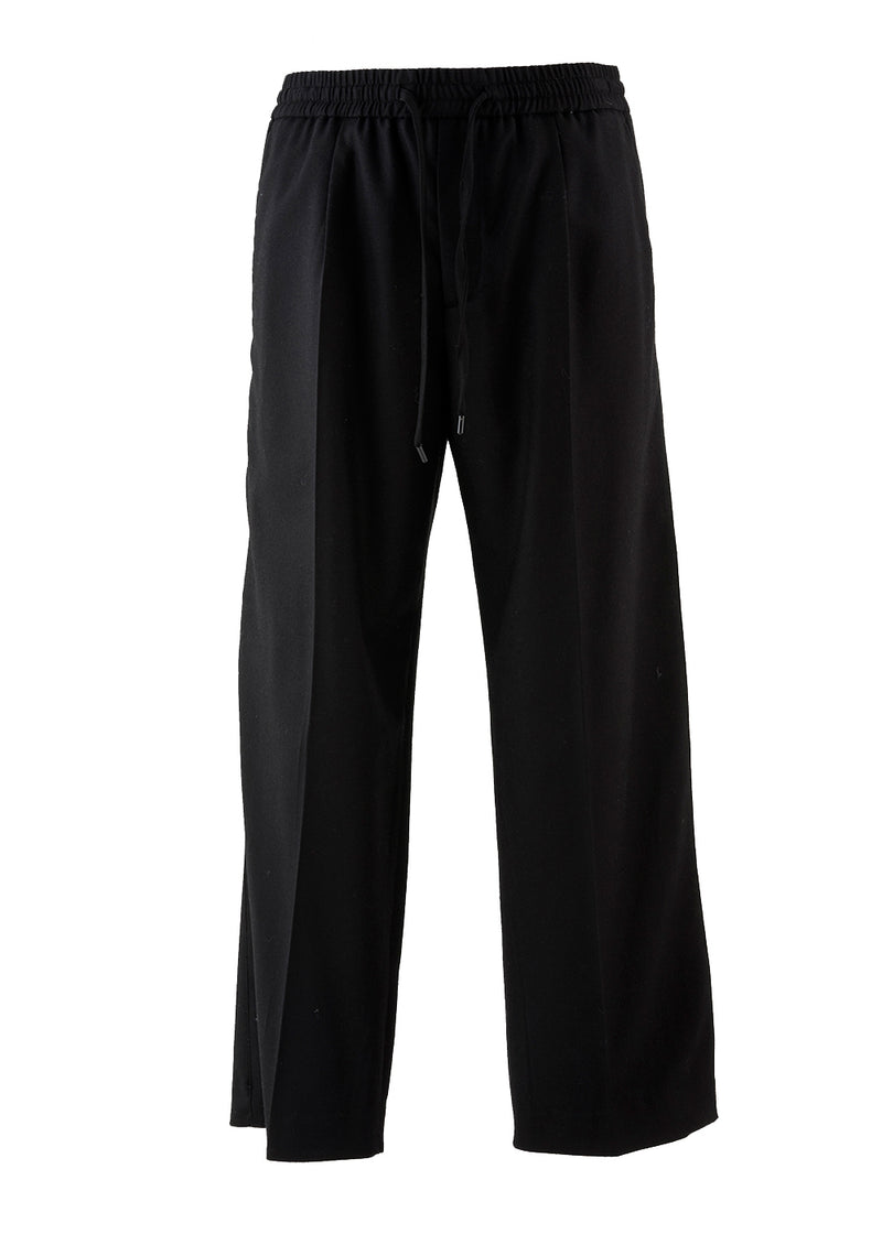 BLACK SIDE TUCK DETAIL LOOSE FIT TROUSERS