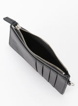 BLACK LEATHER TRIPLED POUCH