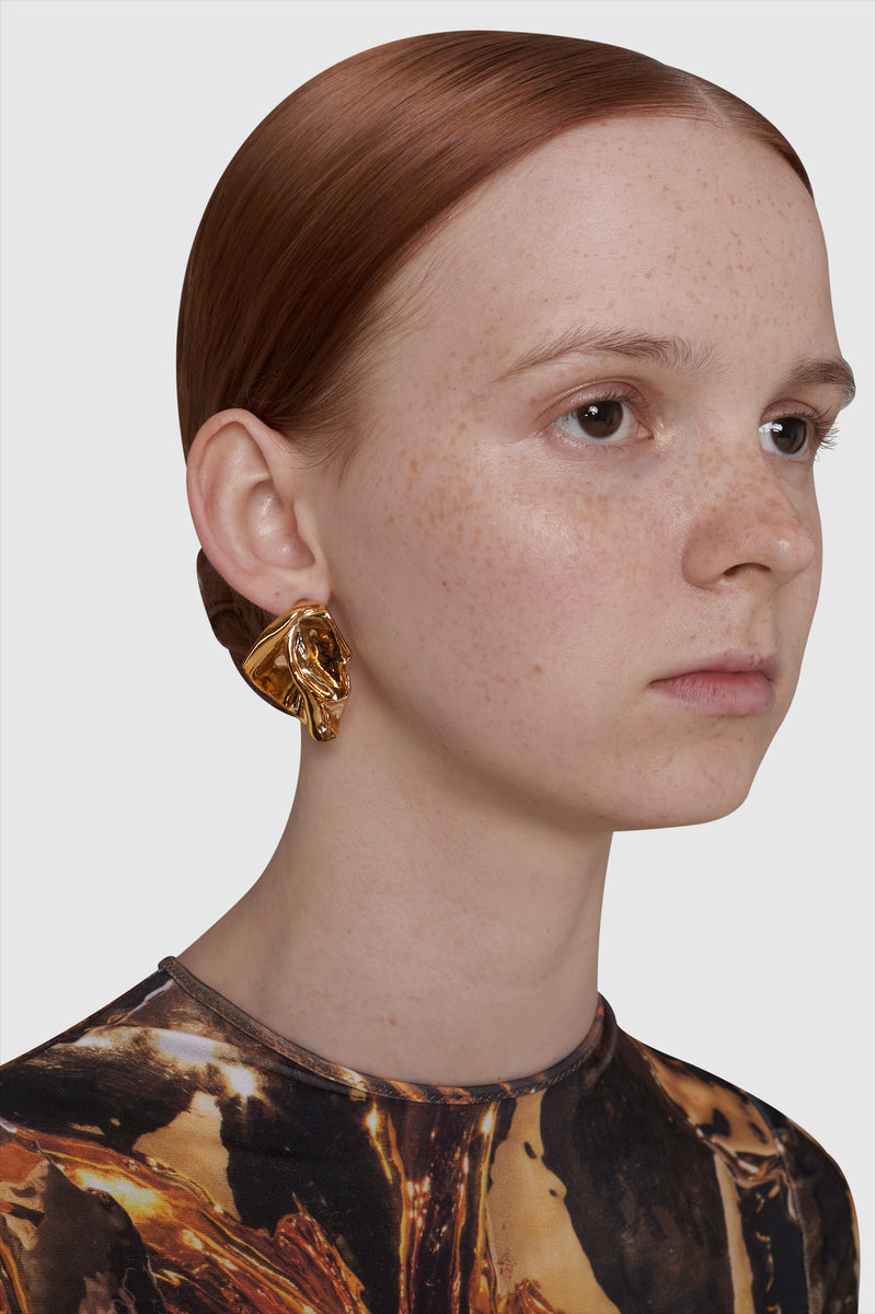 GOLD MAJOLICA EARRINGS