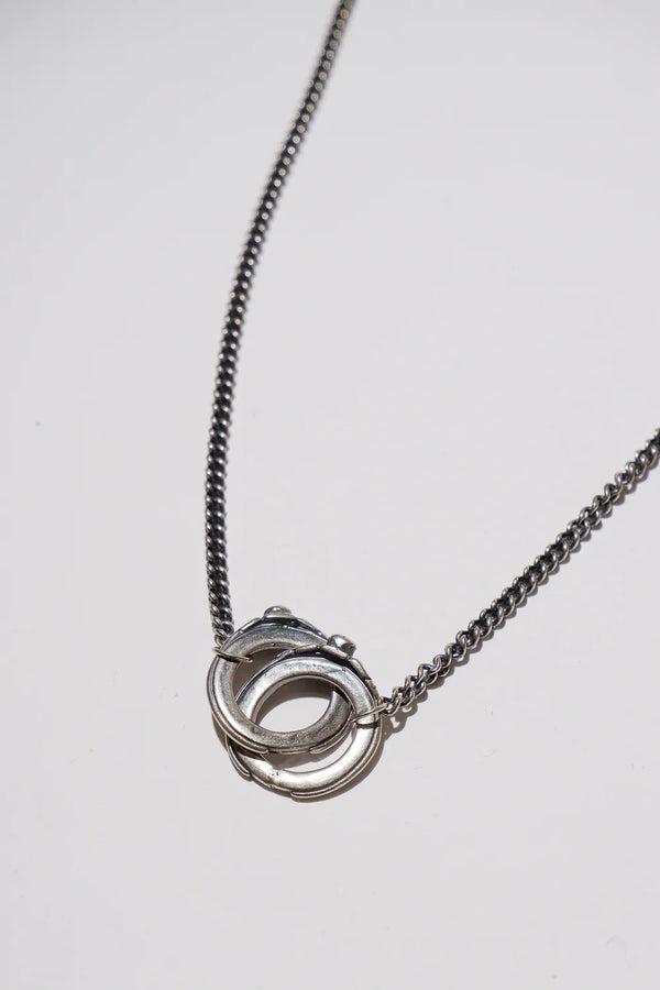 SILVER DOUBLE RING NECKLACE