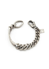 SILVER LINK CHAIN WITH PLATE BRACELET
